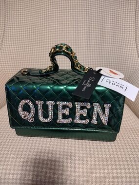 Vegan Emerald Green QUEEN Quilted Top-Handle Bag